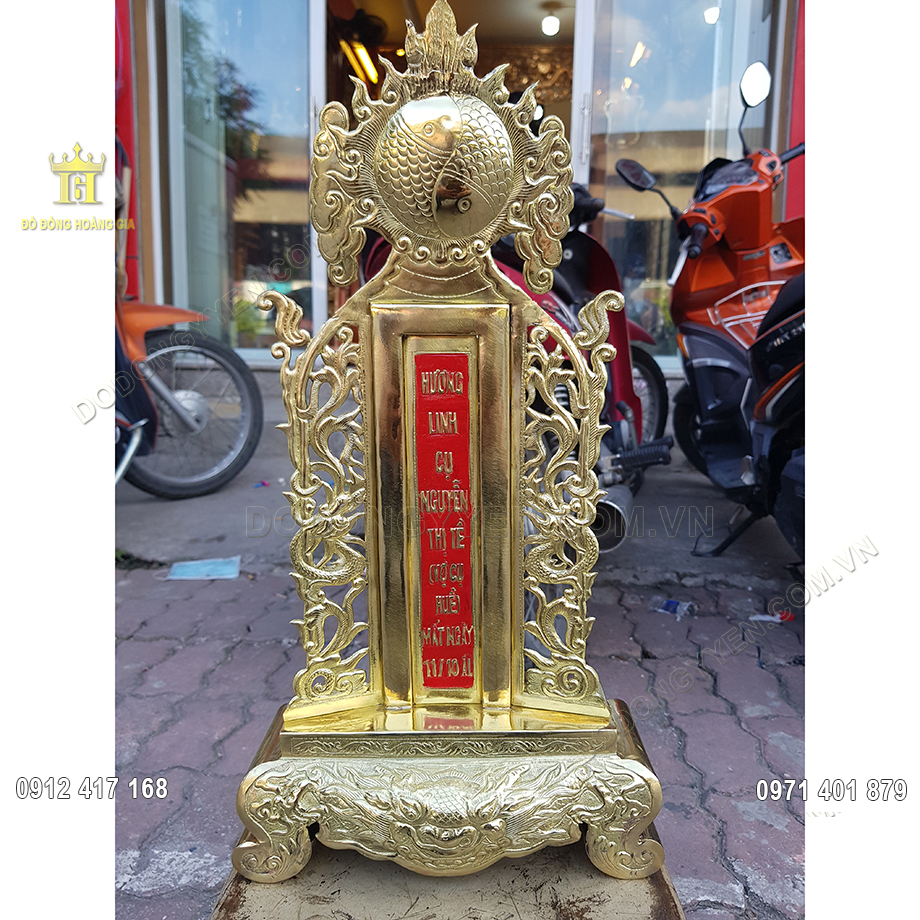 Bài Vị Thờ Cúng Cụ Nguyễn Thị Tề Bằng Đồng Vàng 50Cm