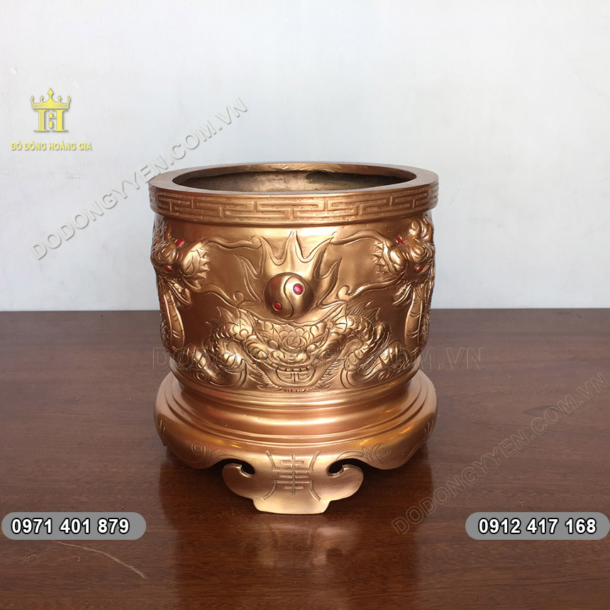 Bát Hương Đúc Bằng Đồng Nồi đường kính 22cm