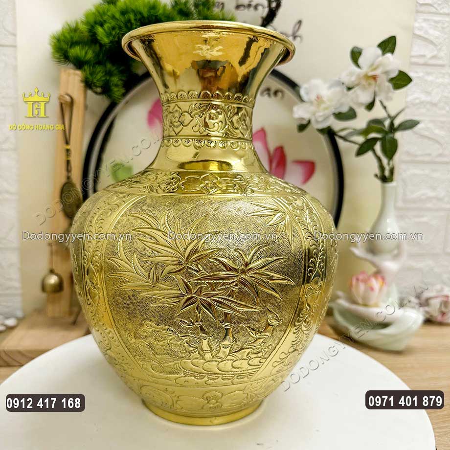 Bình Hút Tài Lộc Tứ Quý Xuân Hạ Thu Đông Mạ Vàng 24K