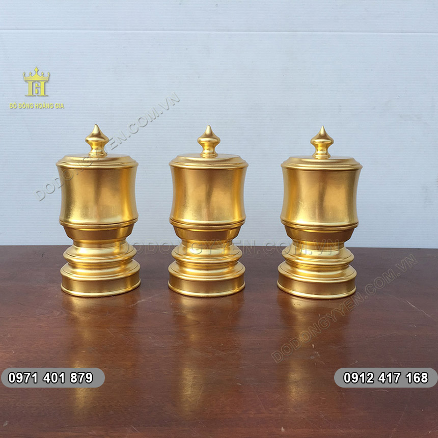 Bộ 3 Đài Thờ Đúc Bằng Đồng Dát Vàng Bộ 3 Đài Thờ Đúc Bằng Đồng Dát Vàng