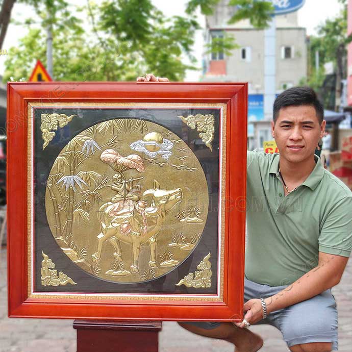 Tranh đồng cậu bé chăn trâu thổi sáo ý nghĩa khát vọng