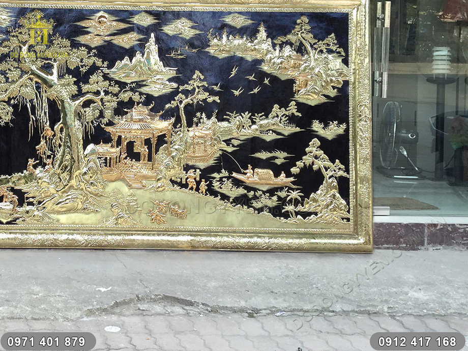 tranh đồng qu&ecirc; khổ lớn
