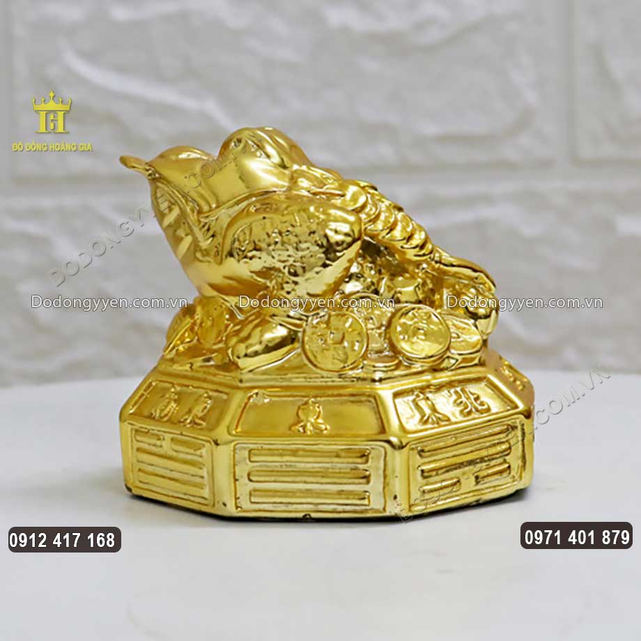 Cóc Ngậm Tiền - Thiềm Thừ Bằng Đồng Dát Vàng 9999