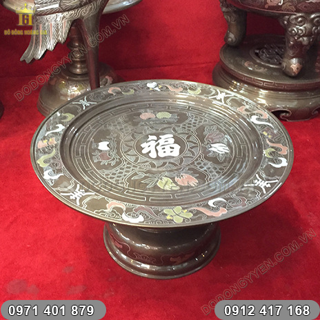 Đĩa Đựng Hoa Quả Khảm Ngũ Sắc | Đồ Thờ Cao Cấp