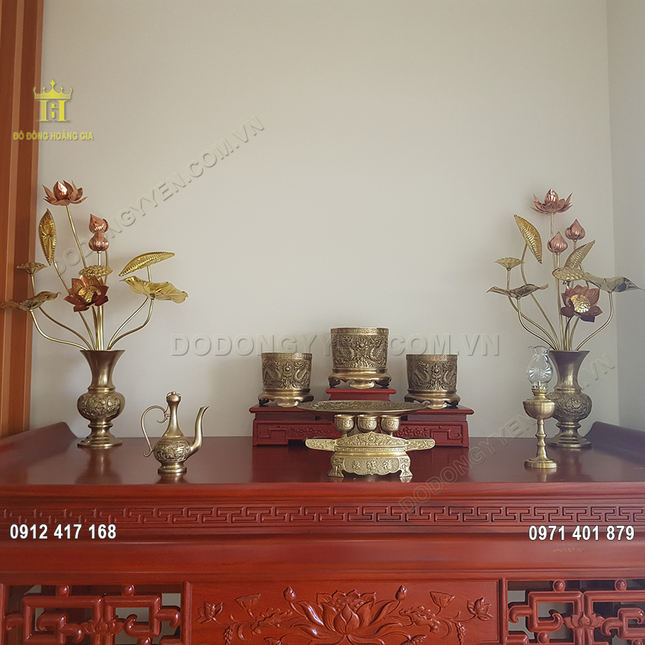 Đồ Thờ Cúng Bằng Đồng Vàng Đẹp