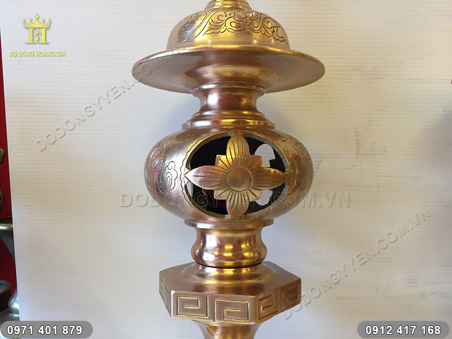 đ&egrave;n thờ đồng đỏ cao cấp
