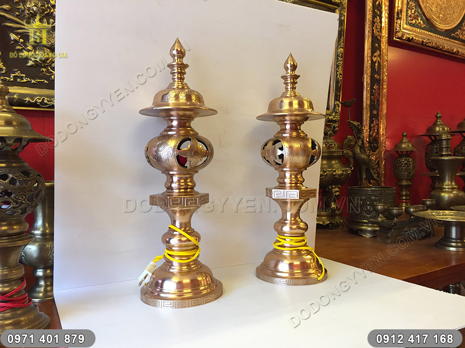 đ&egrave;n thờ đồng đỏ cao cấp