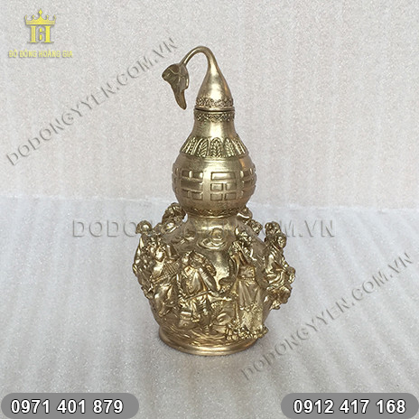Hồ lô bát tiên bằng đồng nguyên chất | Đồ đồng Ý Yên