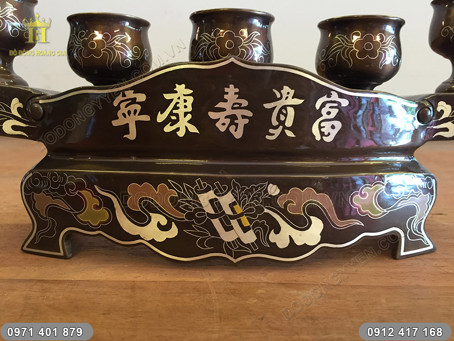 khay chén khảm ngũ sắc