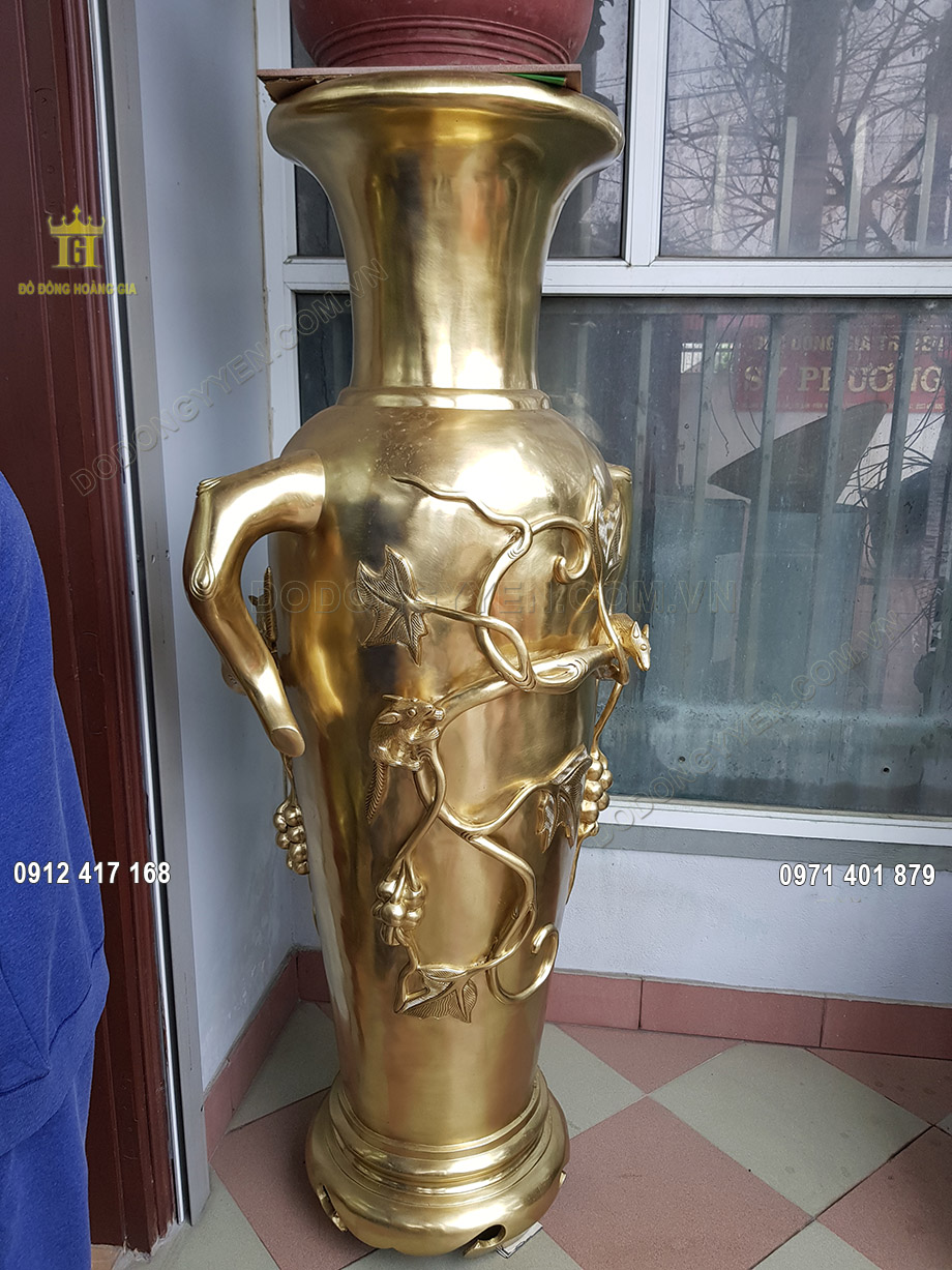 Lọ Hoa Bằng Đồng Vàng 1M27