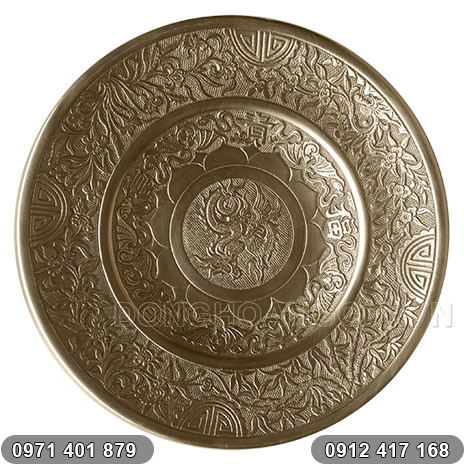 Mâm bồng bằng đồng vàng đúc thủ công | Đồ đồng Ý Yên