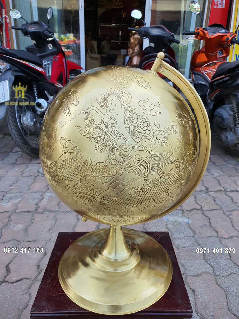 Mô Hình Quả Địa Cầu Bằng Đồng 30Cm