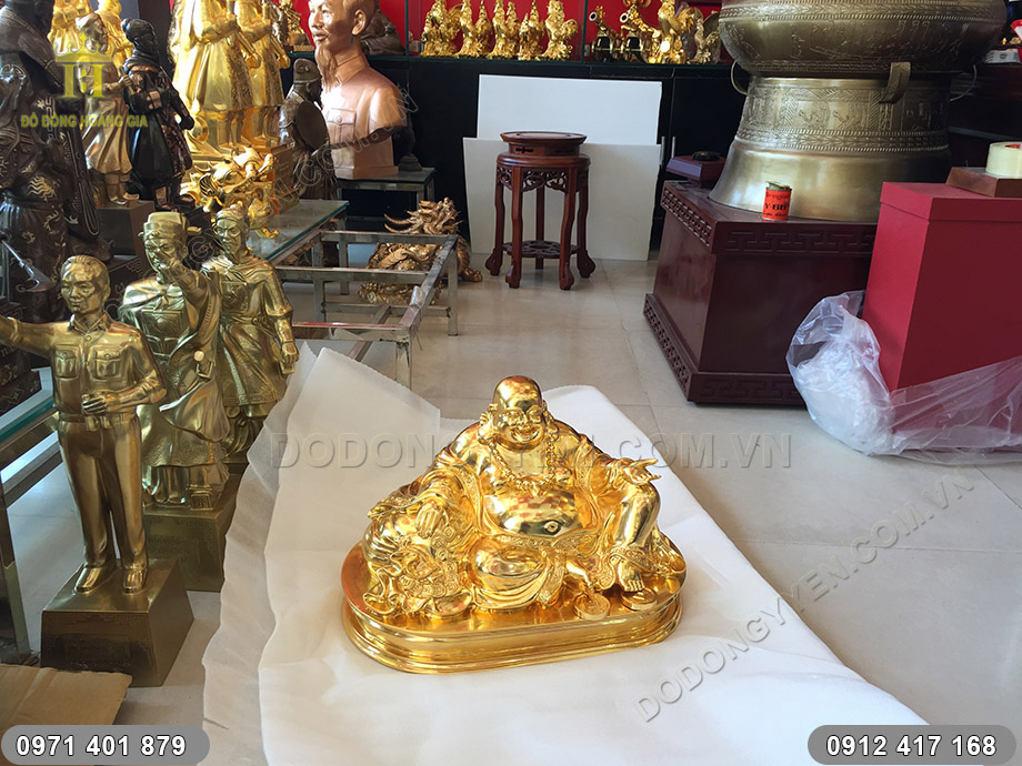 tượng phật di lặc d&aacute;t v&agrave;ng