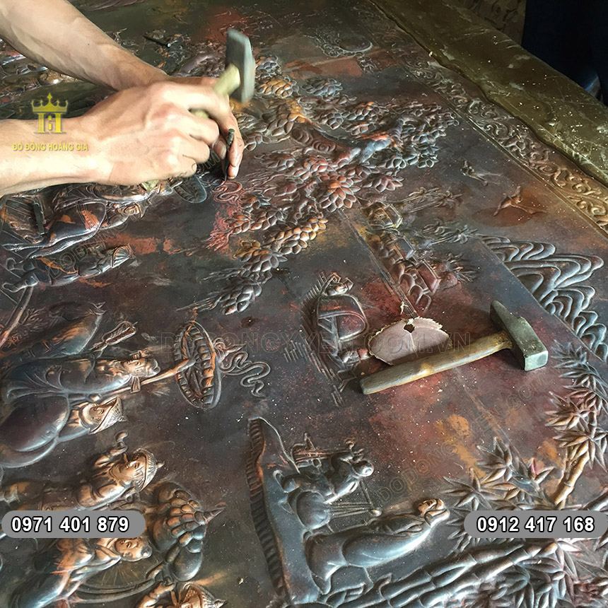 Một vài Hình ảnh về quá trình sản xuất Tranh Đồng Vinh Quy Bái Tổ