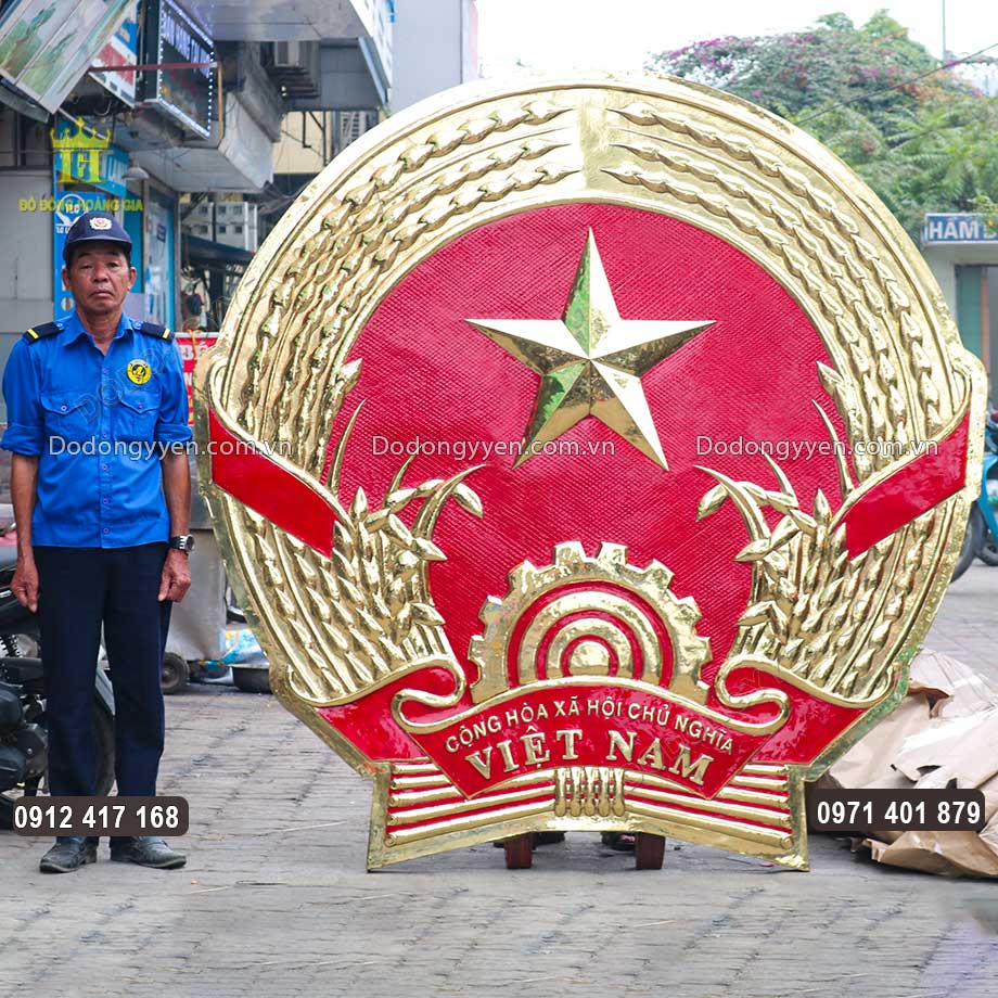 Quốc Huy Bằng Đồng Vàng Kích Thước Lớn 2M17 Chuẩn Mẫu