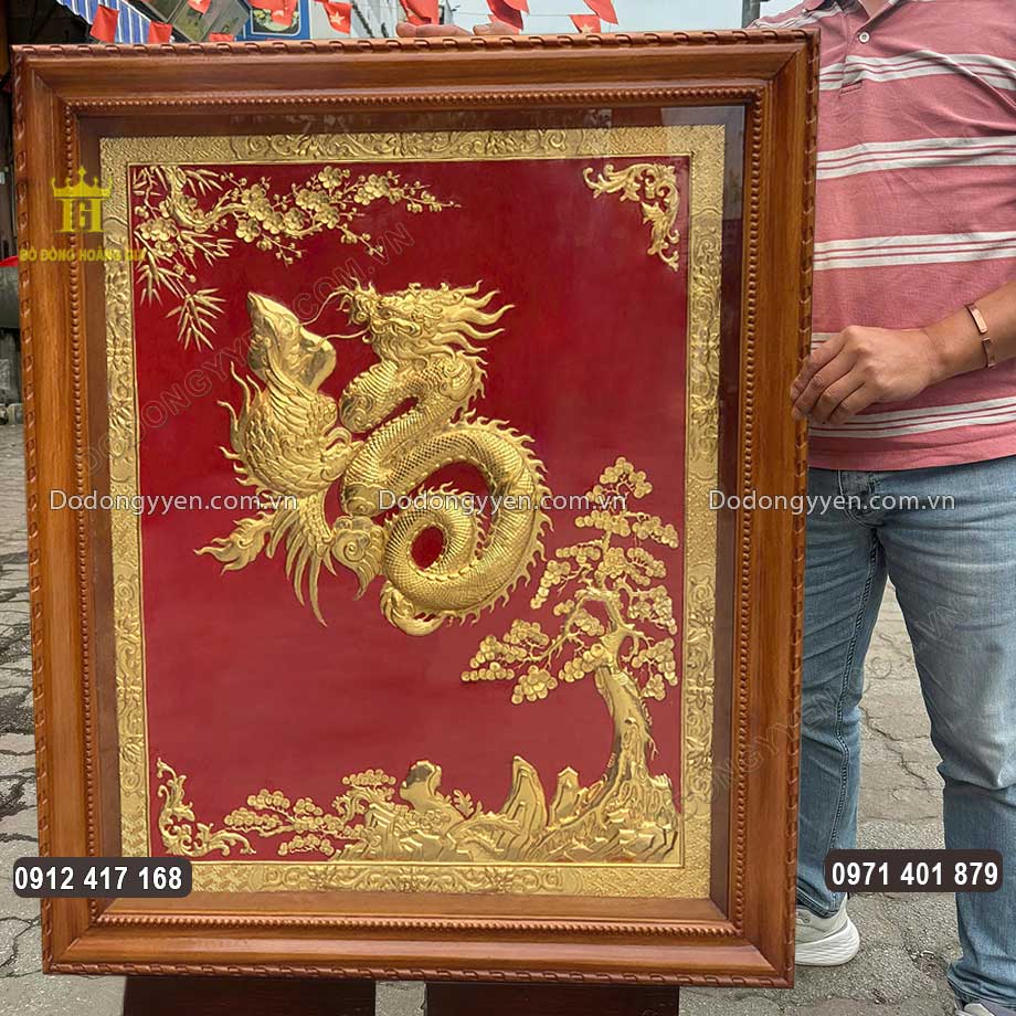 Tranh Chữ Phúc Hóa Rồng Bằng Đồng Mạ Vàng 24K Tranh Chữ Phúc Hóa Rồng Bằng Đồng Mạ Vàng 24K