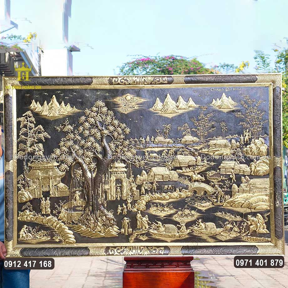 Tranh Cội Nguồn Quê Hương Khung Liền Đồng Hun Giả Cổ