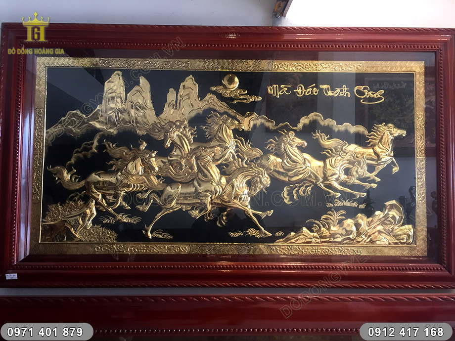 tranh b&aacute;t m&atilde; mạ v&agrave;ng 24k
