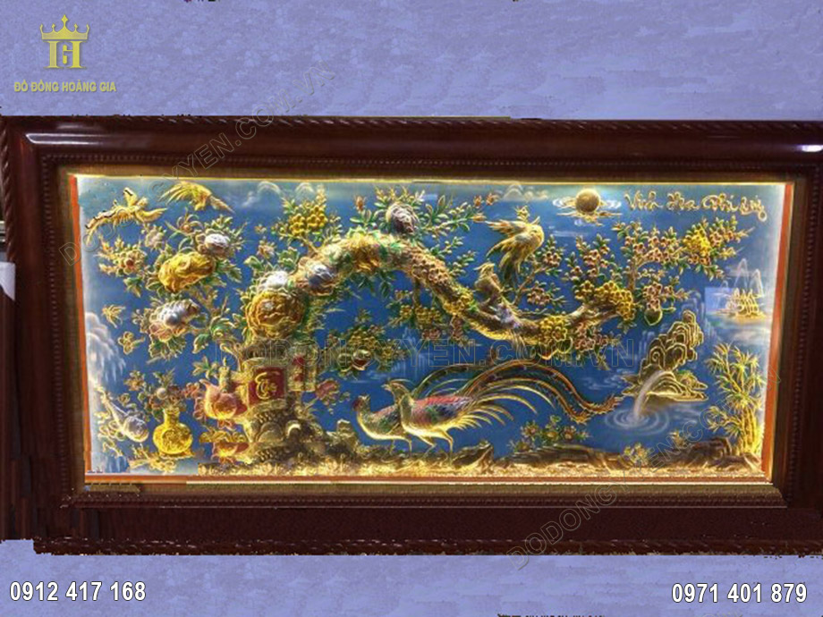 Tranh đồng Hoa Khai Ph&uacute; Qu&yacute;