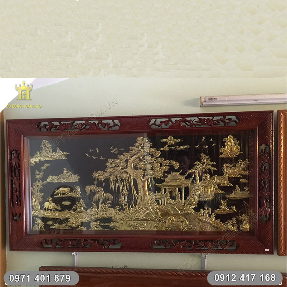 Bức Tranh Đồng Phong Cảnh Đồng Quê Loại Tốt 1m55
