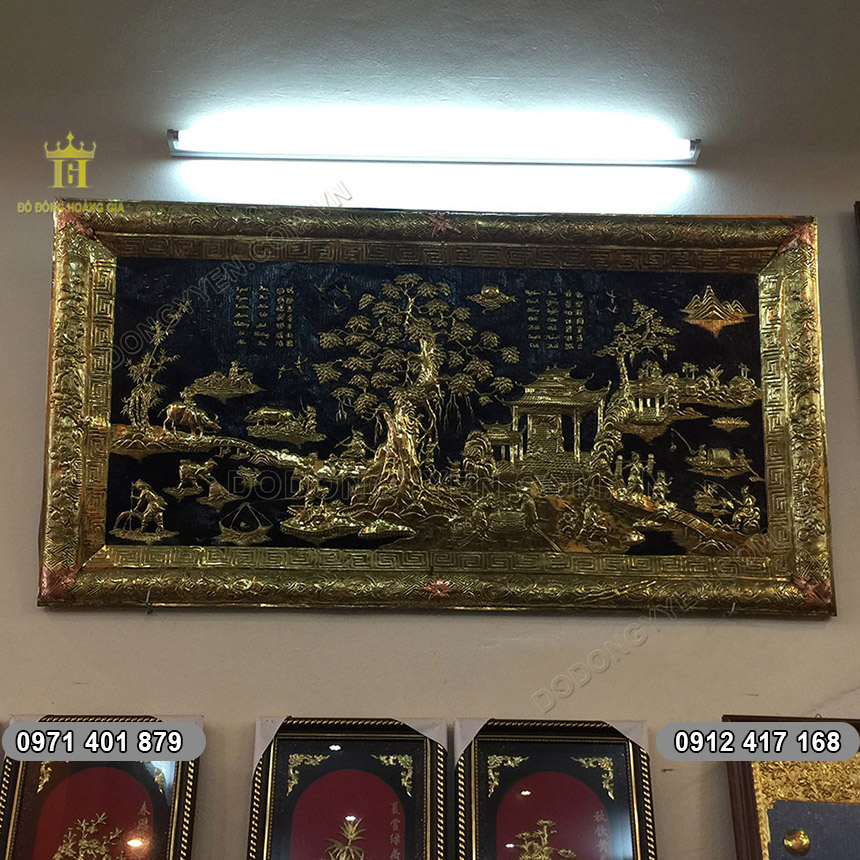 Tranh Đồng Quê khung liền đồng kích thước 1m55