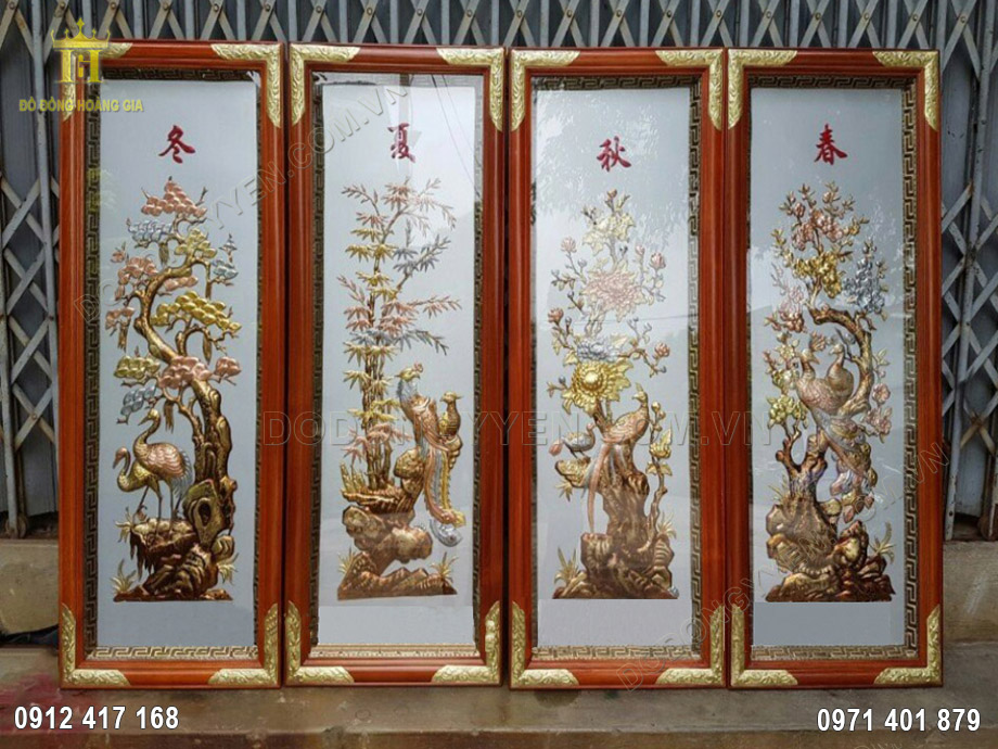 Tranh đồng tứ quý cao cấp