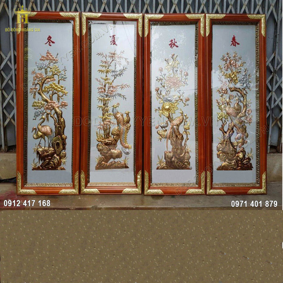 Tranh đồng tứ quý cao cấp