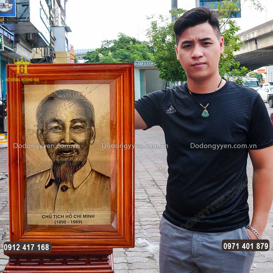 Tranh Đồng Xước Chân Dung Bác Hồ