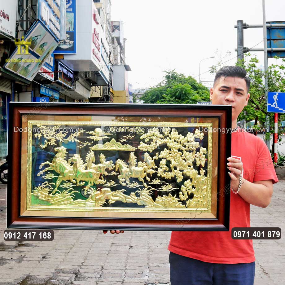 Tranh Mã Đáo Thành Công Bằng Đồng Hàng Tinh Xảo Khổ Nhỏ