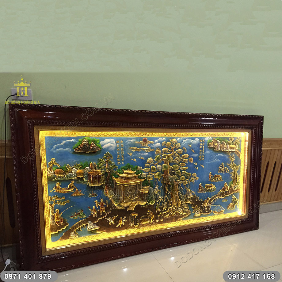 Tranh Phong Cảnh Đồng Quê Bằng Đồng Vẽ Sơn Dầu 2m3