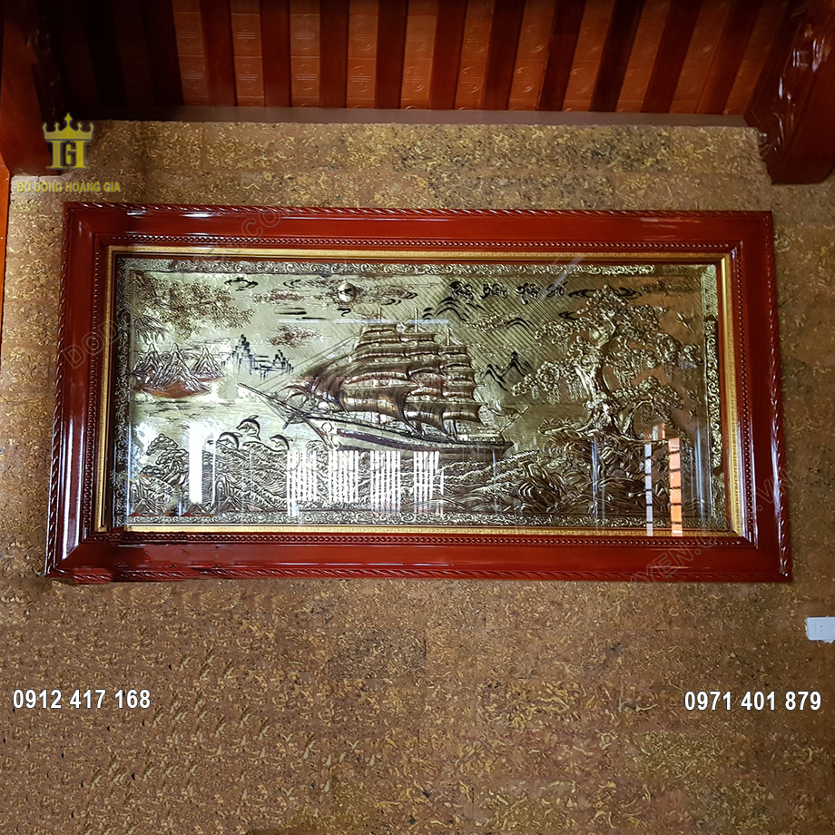 Tranh Thuận Buồm Xuôi Gió Đồng Vàng Xước Giả Cổ 2M3