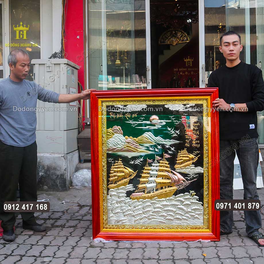 Tranh Thuận Buồm Xuôi Gió Khổ Đứng Mạ Tam Khí Cao Cấp