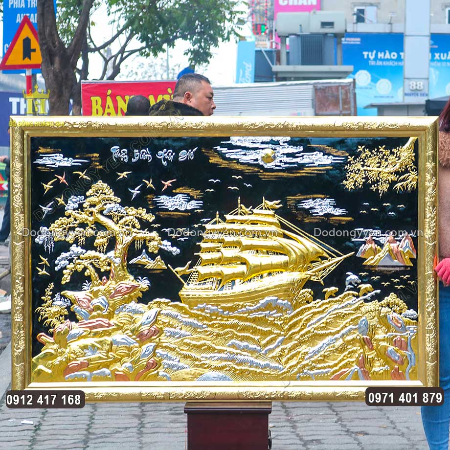 Tranh Thuận Buồm Xuôi Gió Mạ Tam Khí Khung Liền Đồng