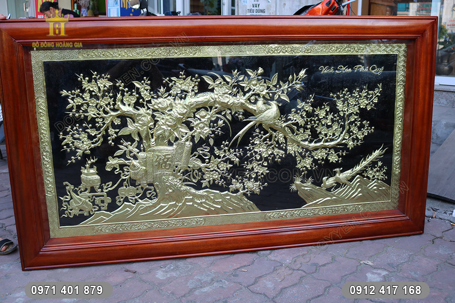 tranh vinh hoa phú quý đồng vàng 1m76