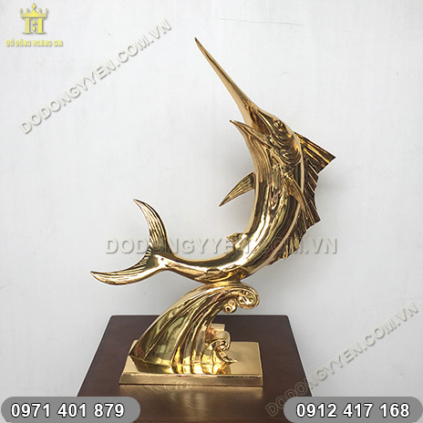 Tượng Cá Kiếm Mạ Vàng 24K