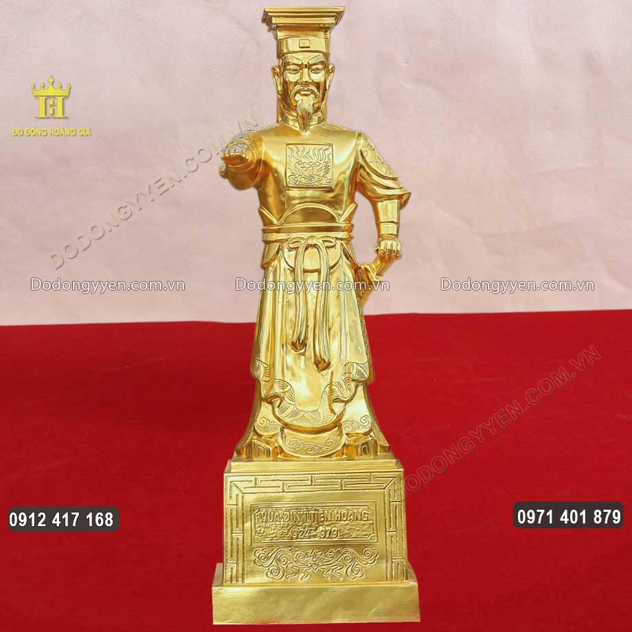 Tượng Đồng Đinh Tiên Hoàng Dát Vàng 9999