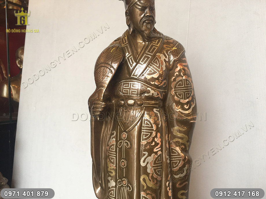 tượng đồng khổng minh 55cm