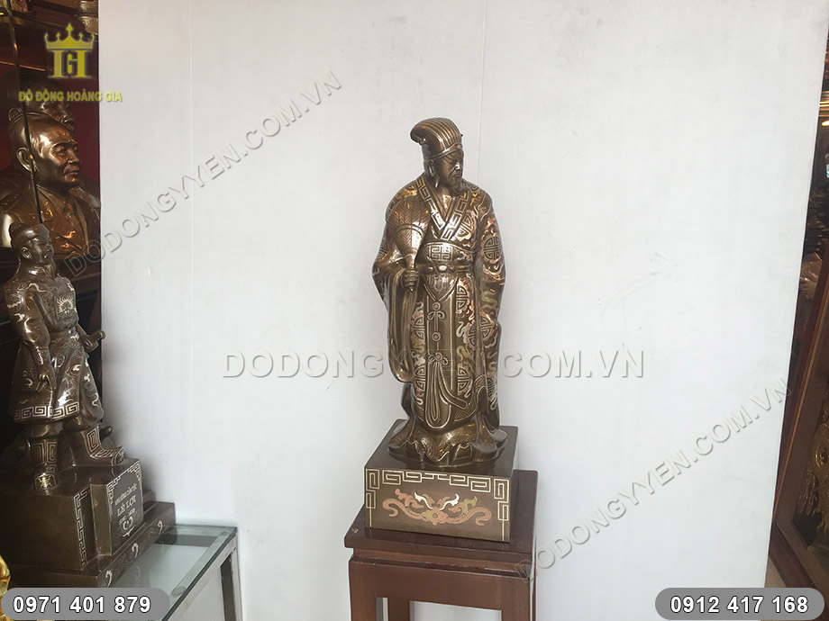 tượng đồng khổng minh 55cm