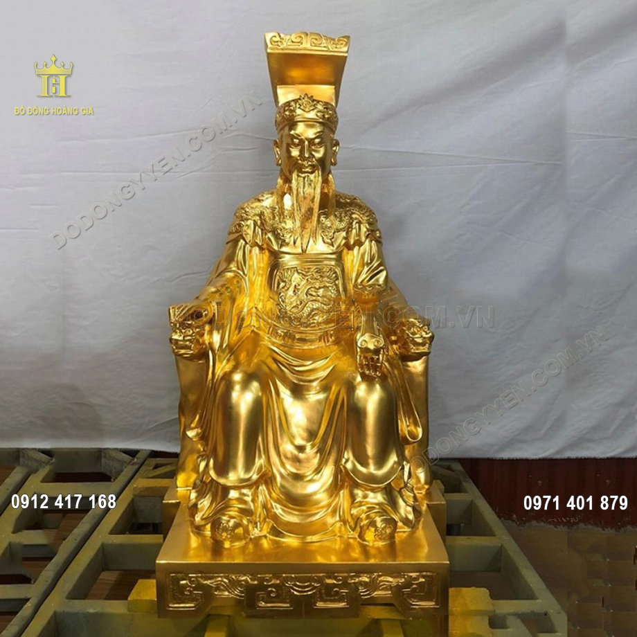 Tượng Đồng Ngọc Hoàng Thượng Đế Dát Vàng 9999 60Cm