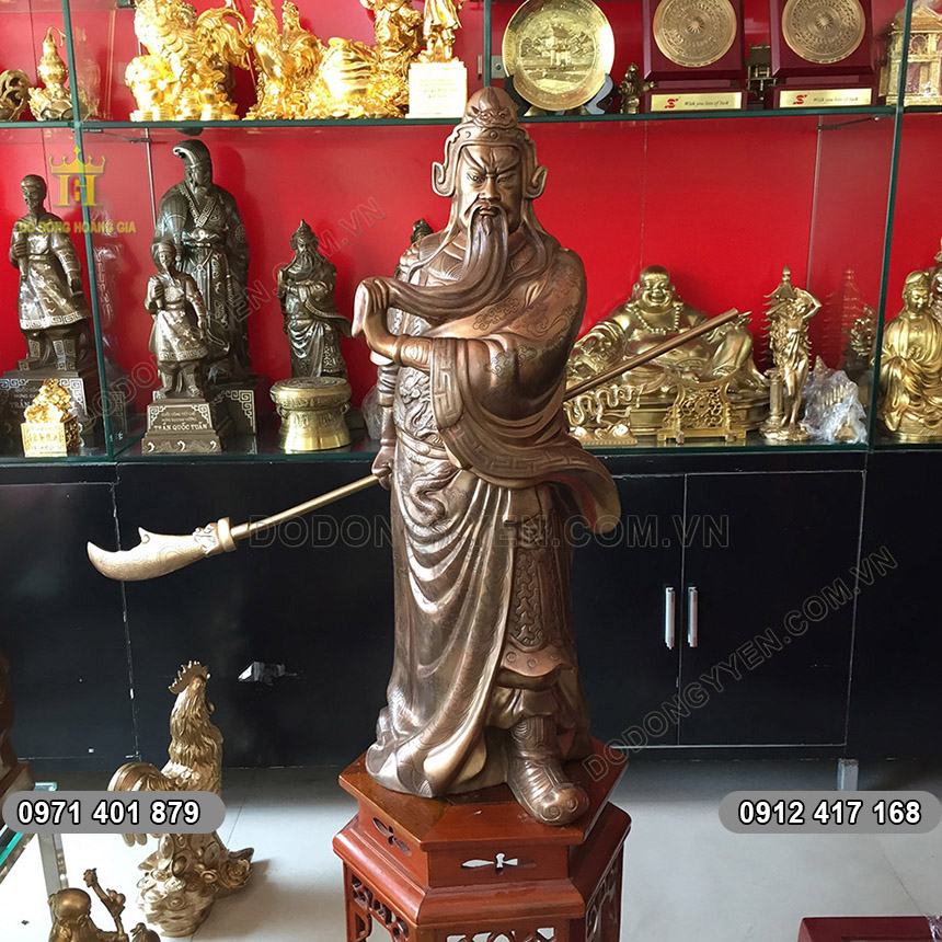 Tượng đồng Quan Công bằng đồng đỏ hàng đặt cao 81cm Tượng đồng Quan Công bằng đồng đỏ hàng đặt cao 81cm