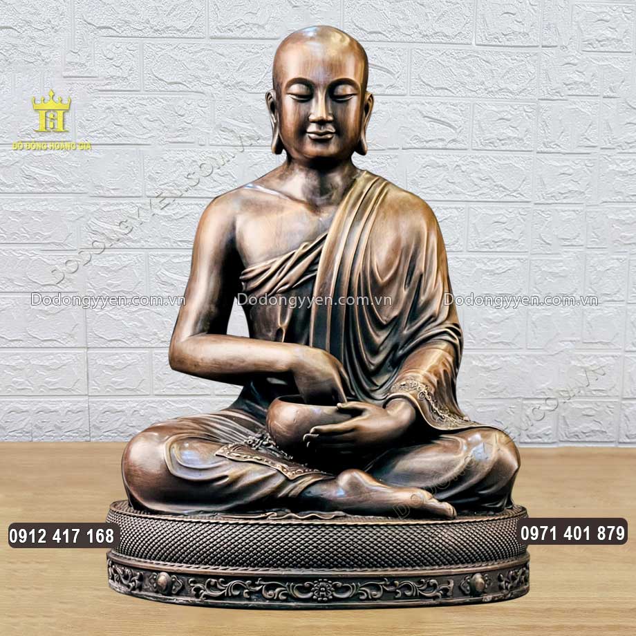 Tượng Đồng Thánh Tăng Sivali Hun Nâu Cao 38Cm