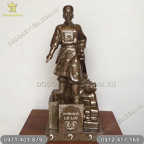 Tượng Lê Lợi - Lê Thái Tổ khảm tam khí tuyệt đẹp