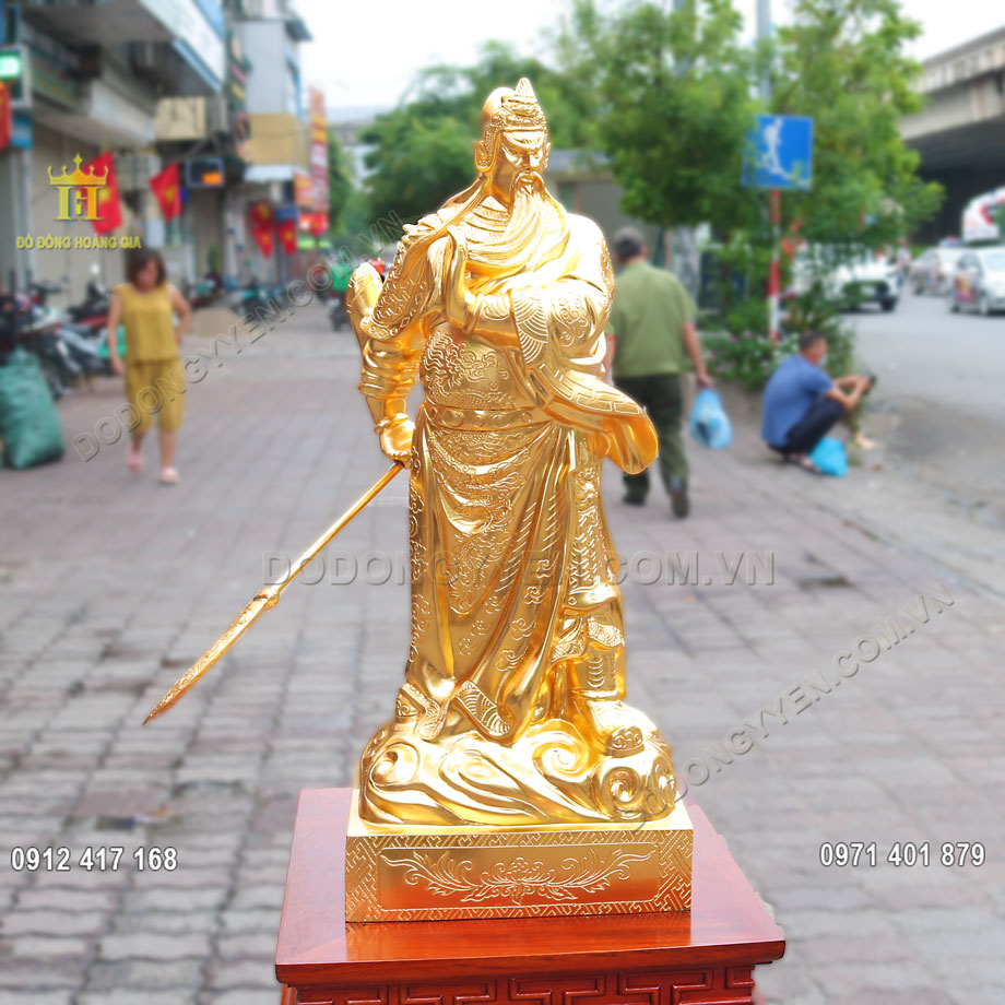 Tượng Quan Công Đứng Cầm Đao Bằng Đồng Mạ Vàng 24K Cao Cấp Tượng Quan Công Đứng Cầm Đao Bằng Đồng Mạ Vàng 24K Cao Cấp