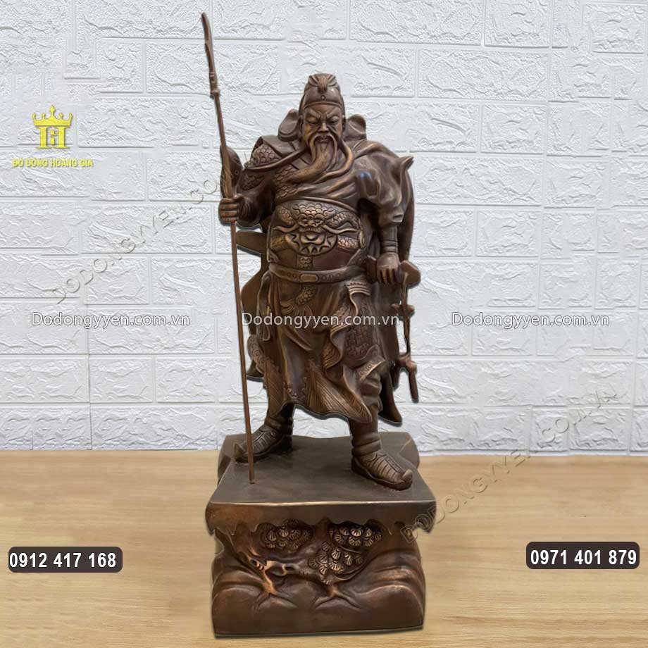 Tượng Quan Vân Trường Bằng Đồng Đỏ Hun Giả Cổ Cao 70Cm Tượng Quan Vân Trường Bằng Đồng Đỏ Hun Giả Cổ Cao 70Cm