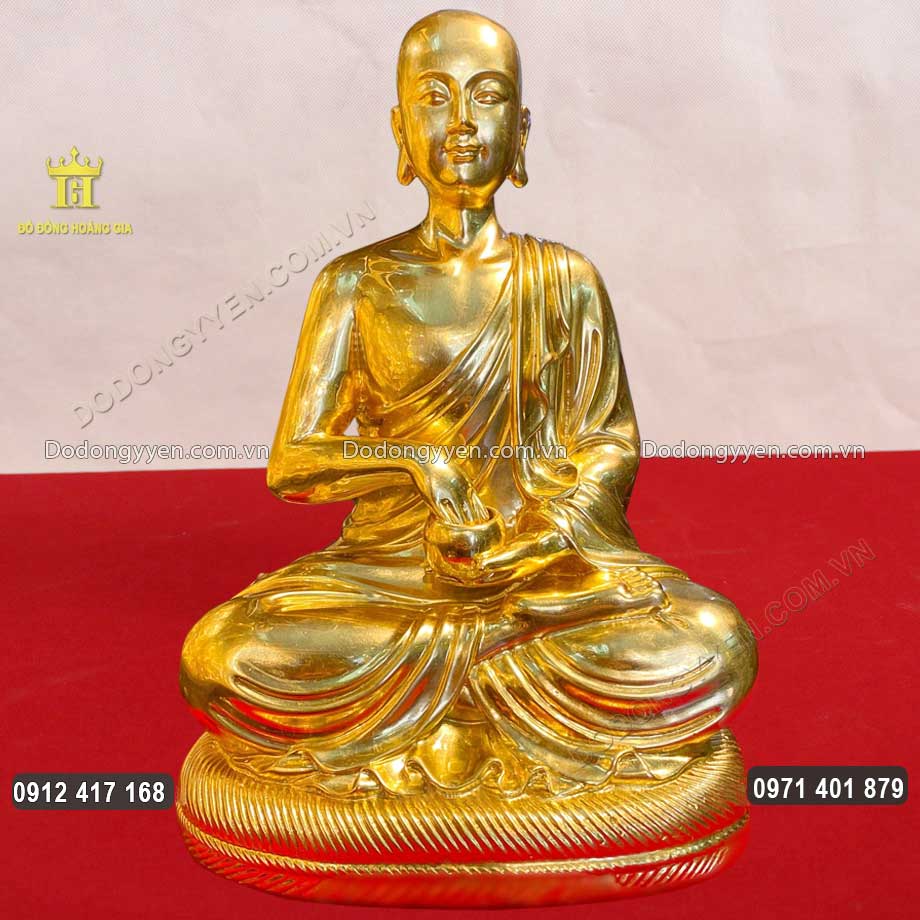 Tượng Thánh Tăng Sivali Dát Vàng 24K Cao 29Cm