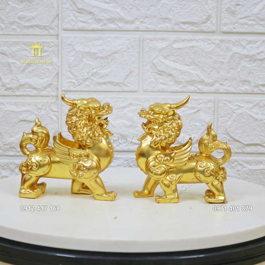Tượng Tỳ Hưu Phong Thủy Bằng Đồng Mạ Vàng 24K Mới Nhất