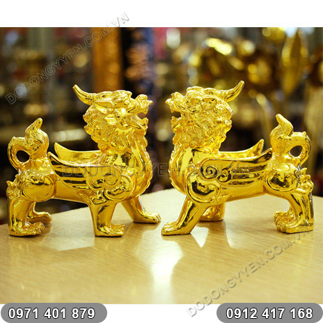 Tỳ hưu mạ vàng 24k cao 10cm và cách khai quang tỳ hưu