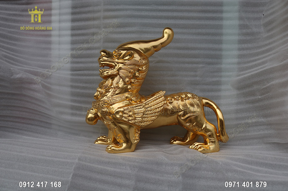 Tỳ Hưu Một Sừng Dát Vàng 24K