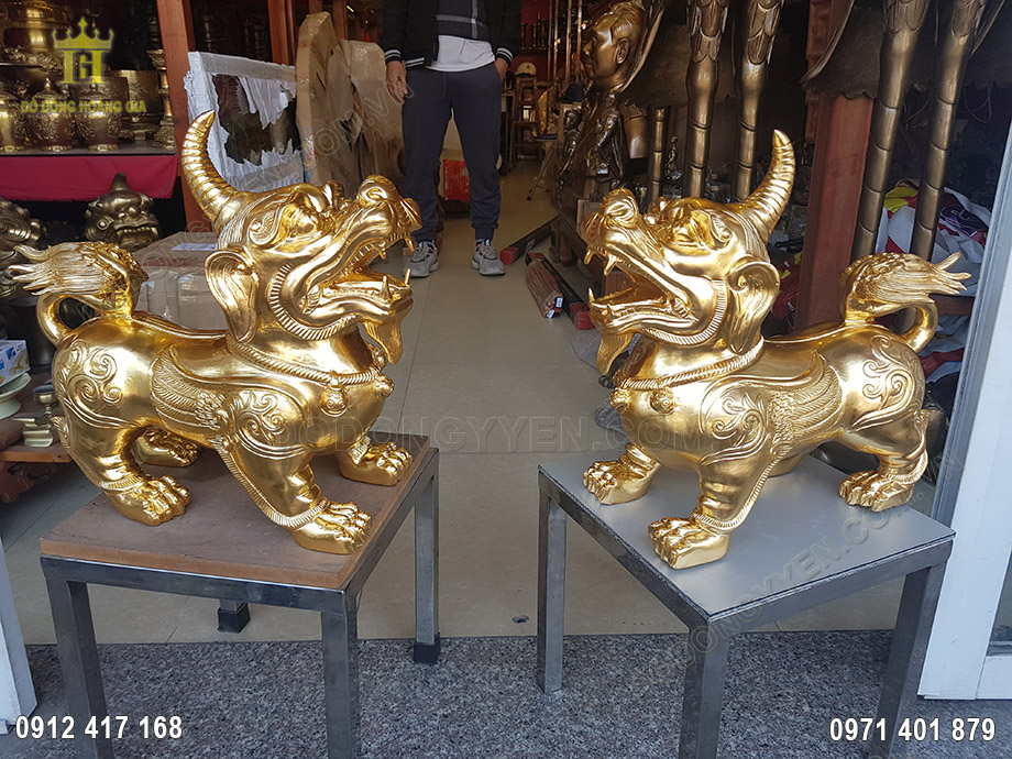 Tỳ Hưu Phong Thủy Dát Vàng 9999 42Cm