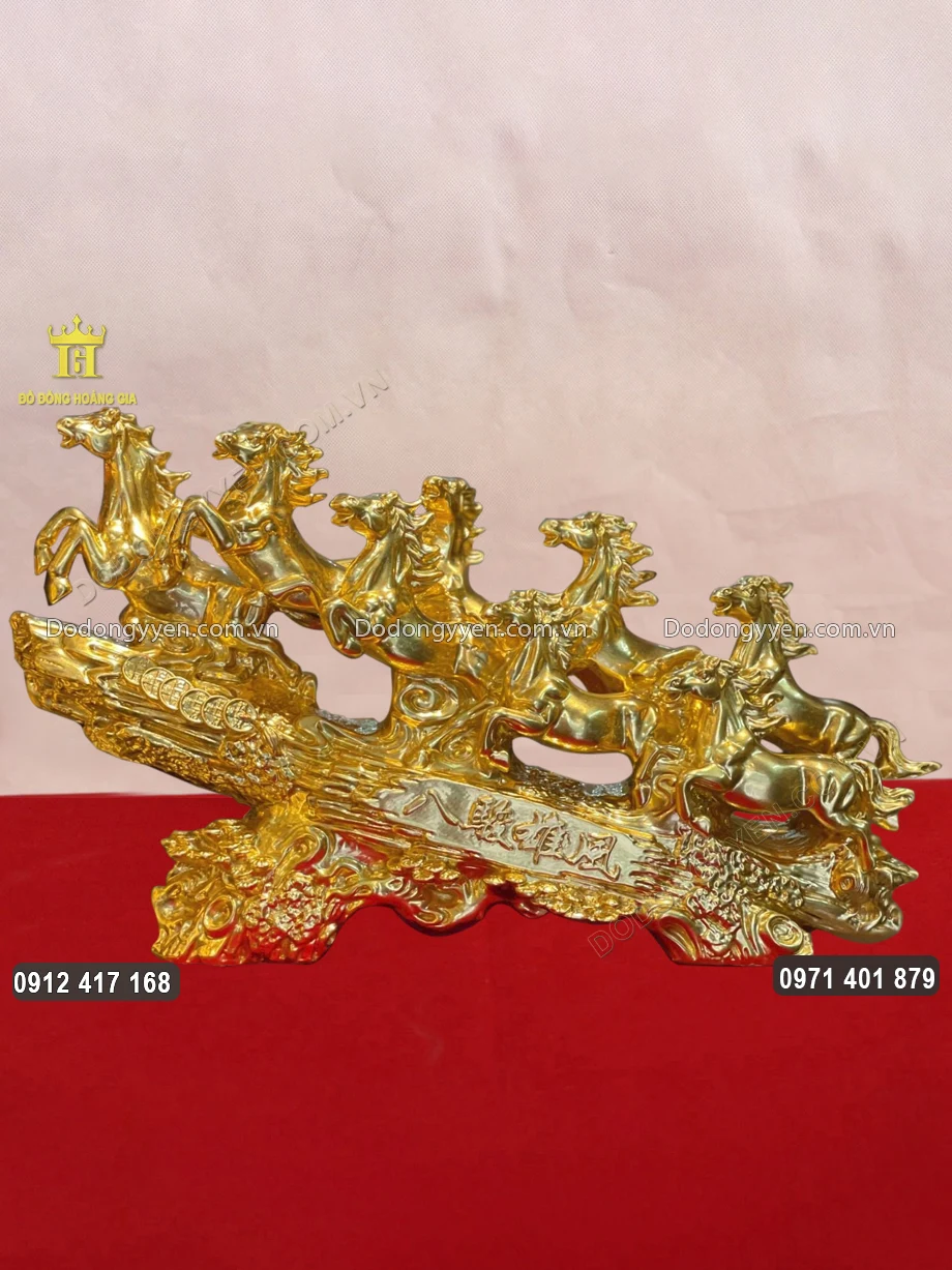 Tượng B&aacute;t M&atilde; Truy Phong Bằng Đồng D&aacute;t V&agrave;ng 9999